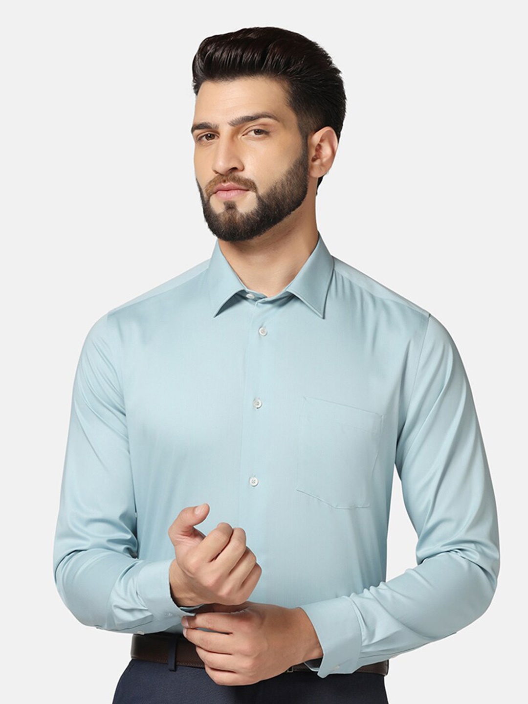 

Blackberrys India Slim Fit Cotton Formal Shirt, Blue