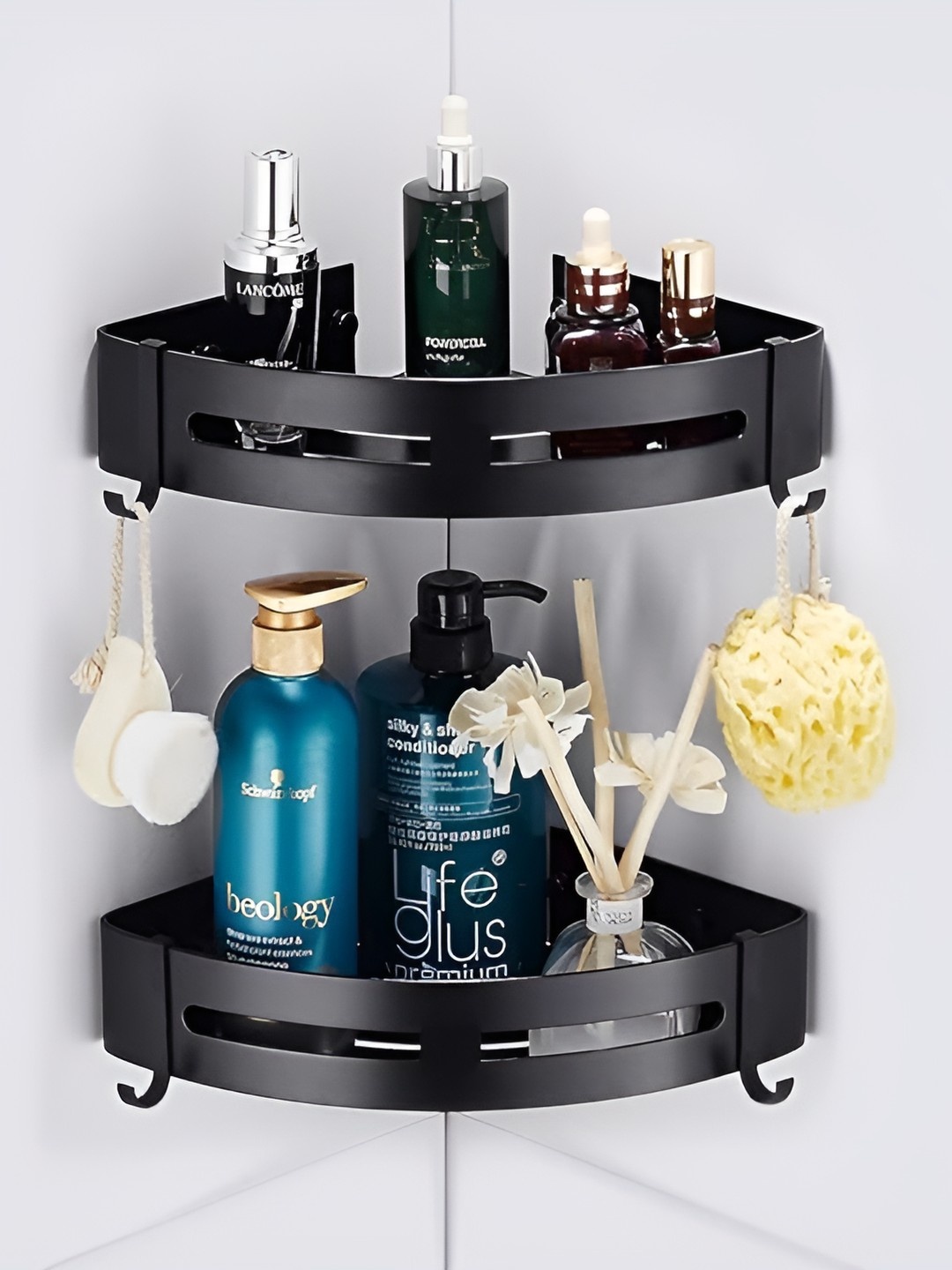 

TONY STARK Black 2 Pieces Stainless Steel Triangle Bathroom Caddy
