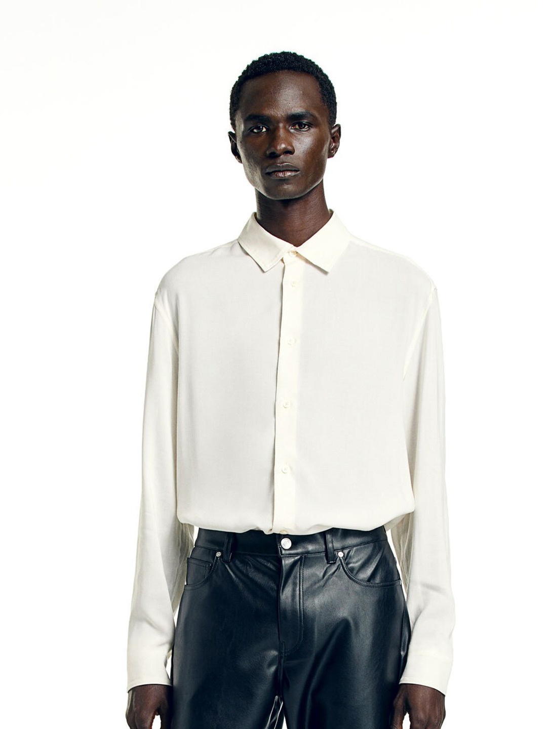 

H&M Regular Fit Viscose Shirt, White
