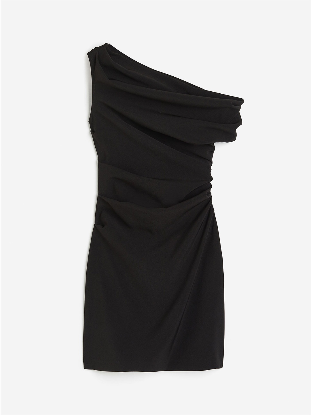 

H&M Women Draped One-Shoulder Dress, Black