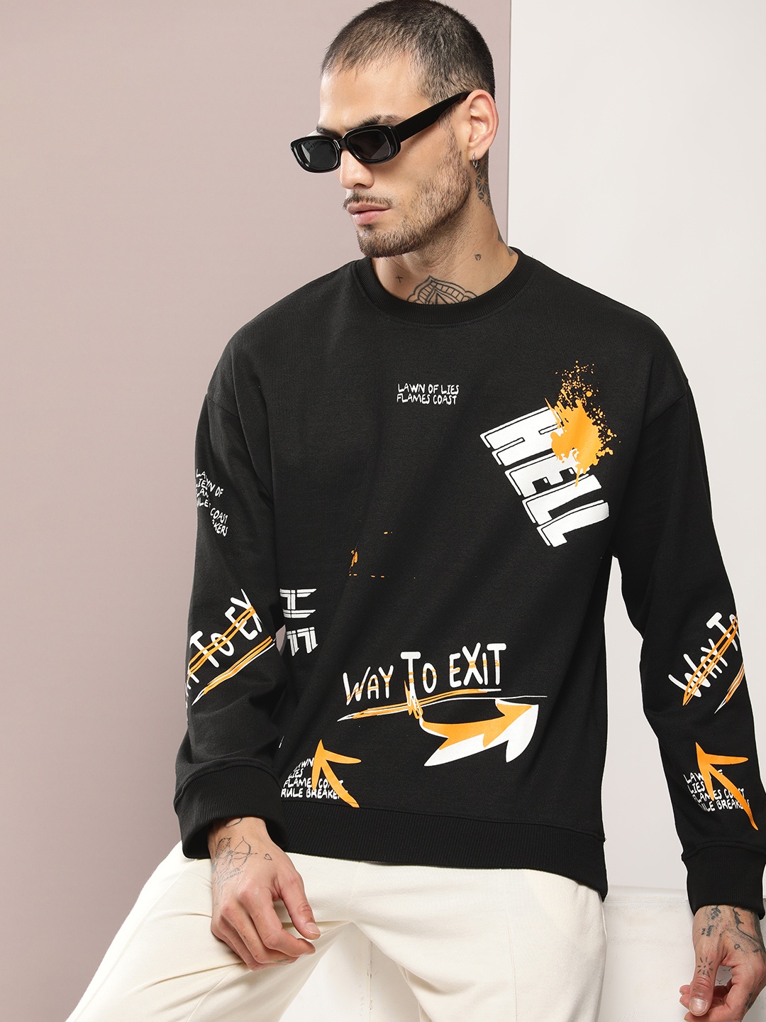 

Kook N Keech Men Graphic Printed Sweatshirt, Black