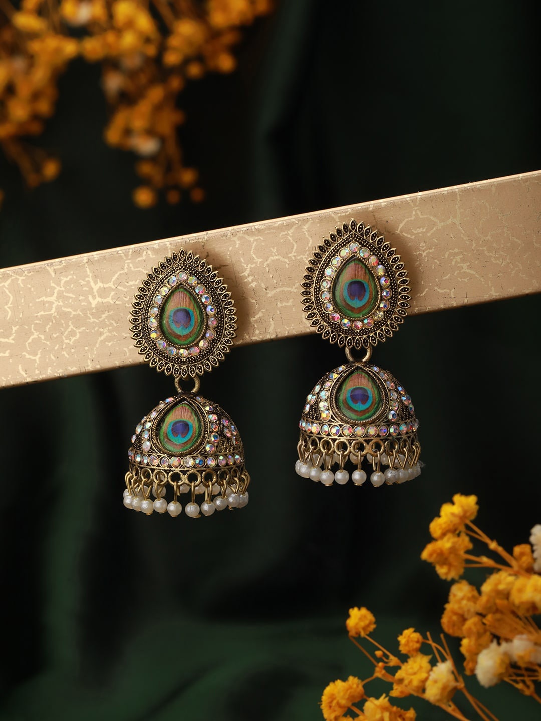 

Aadvik Designs Gold-Plated Jhumkas