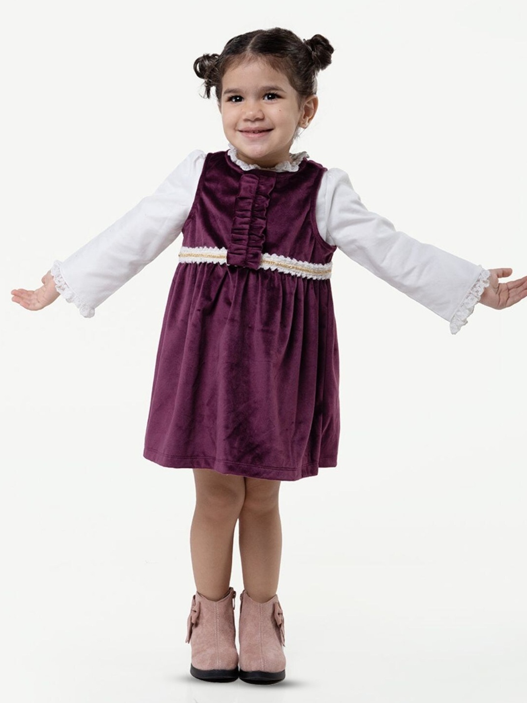 

One Friday A-Line Dress With Top, Maroon