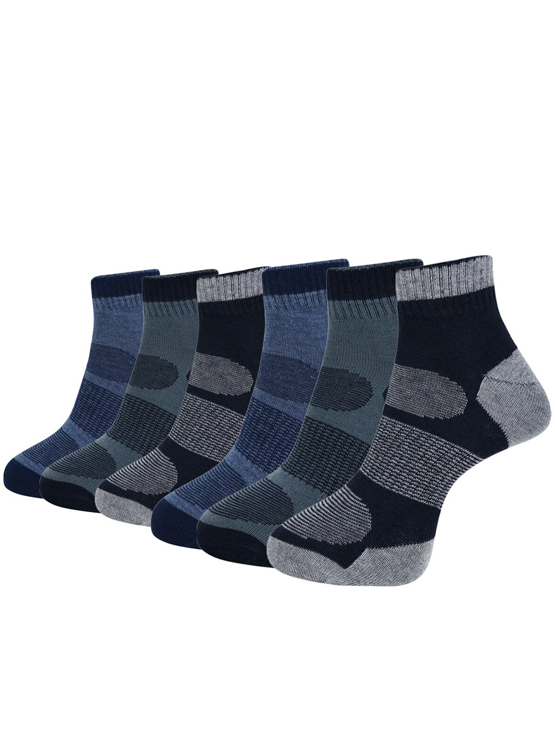 

Dollar Socks Men Pack Of 6 Patterned Ankle-Length Socks, Blue