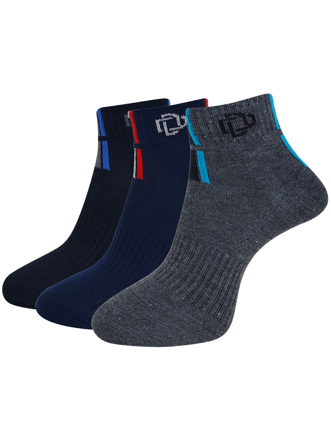 

Dollar Socks Men Pack Of 3 Patterned Ankle-Length Socks, Black