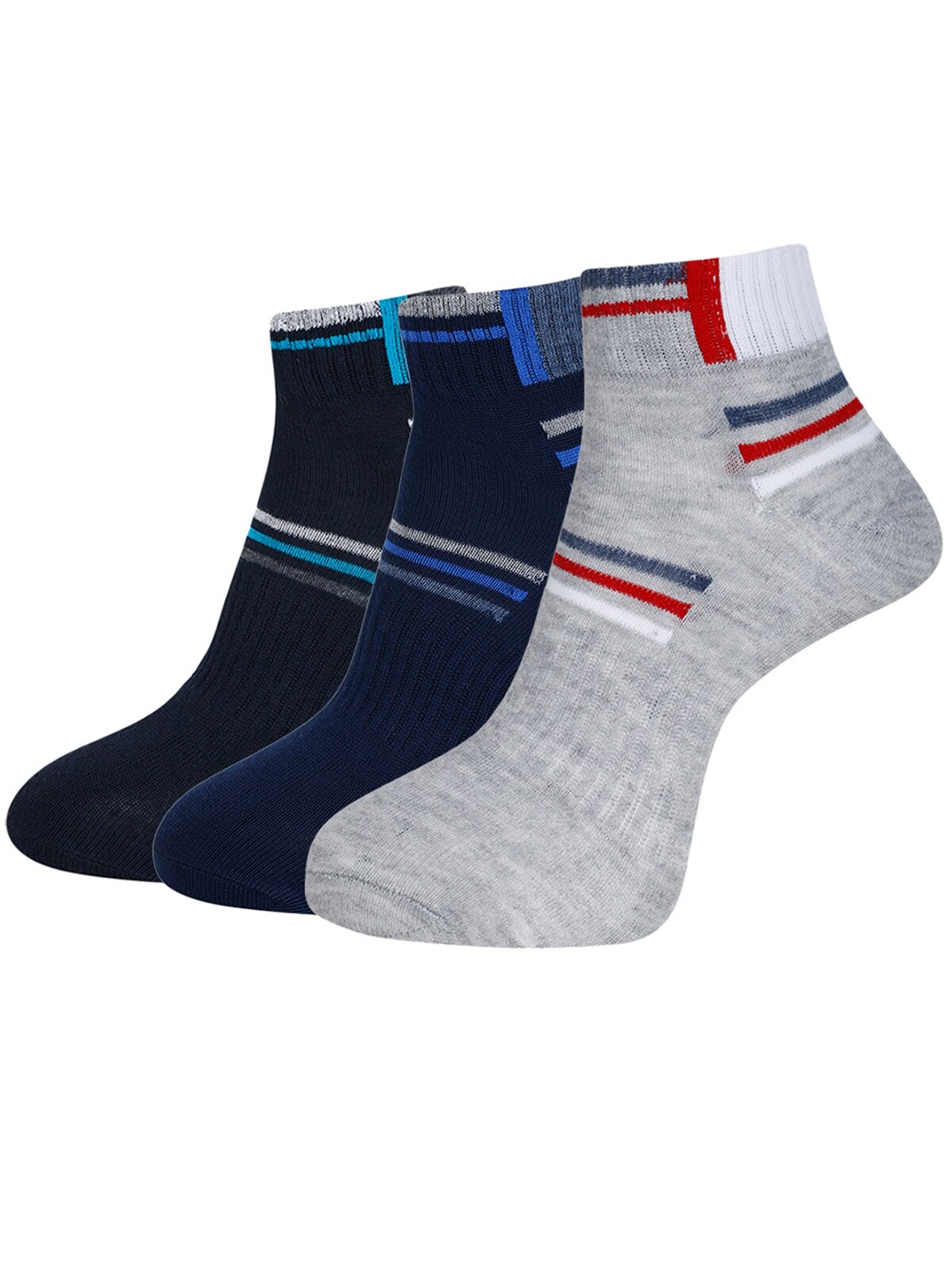 

Dollar Socks Men Pack Of 3 Patterned Ankle-Length Socks, Grey