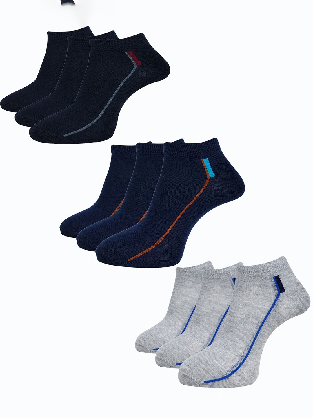 

Dollar Socks Men Pack Of 3 Patterned Ankle-Length Socks, Grey