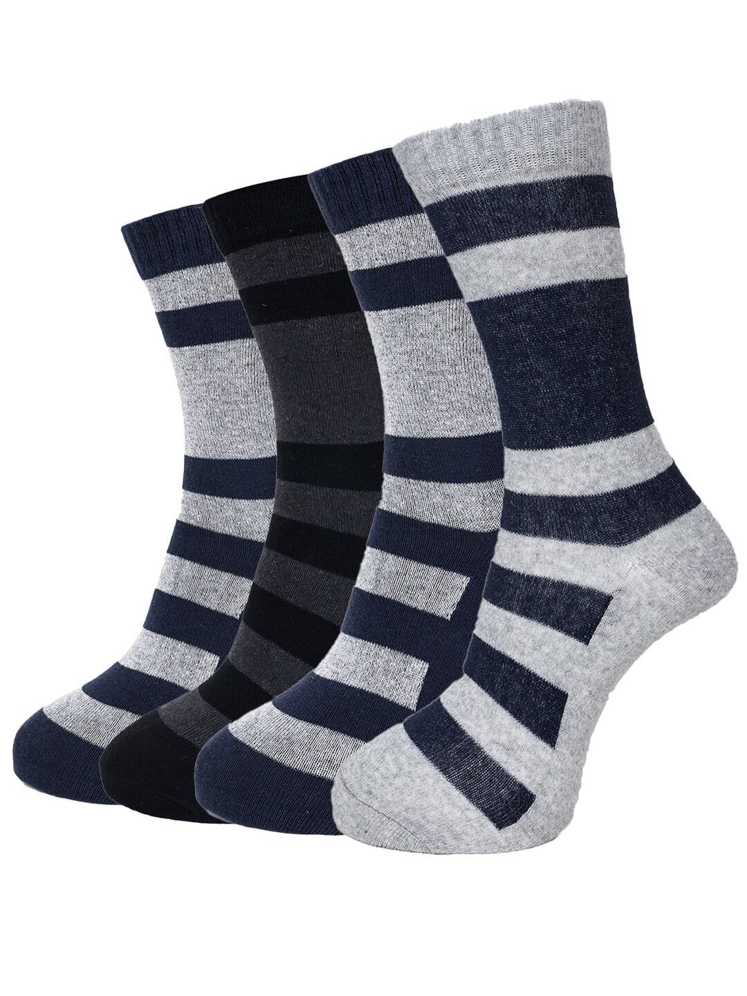 

Dollar Socks Men Pack Of 4 Assorted Above Ankle Length Socks, Grey