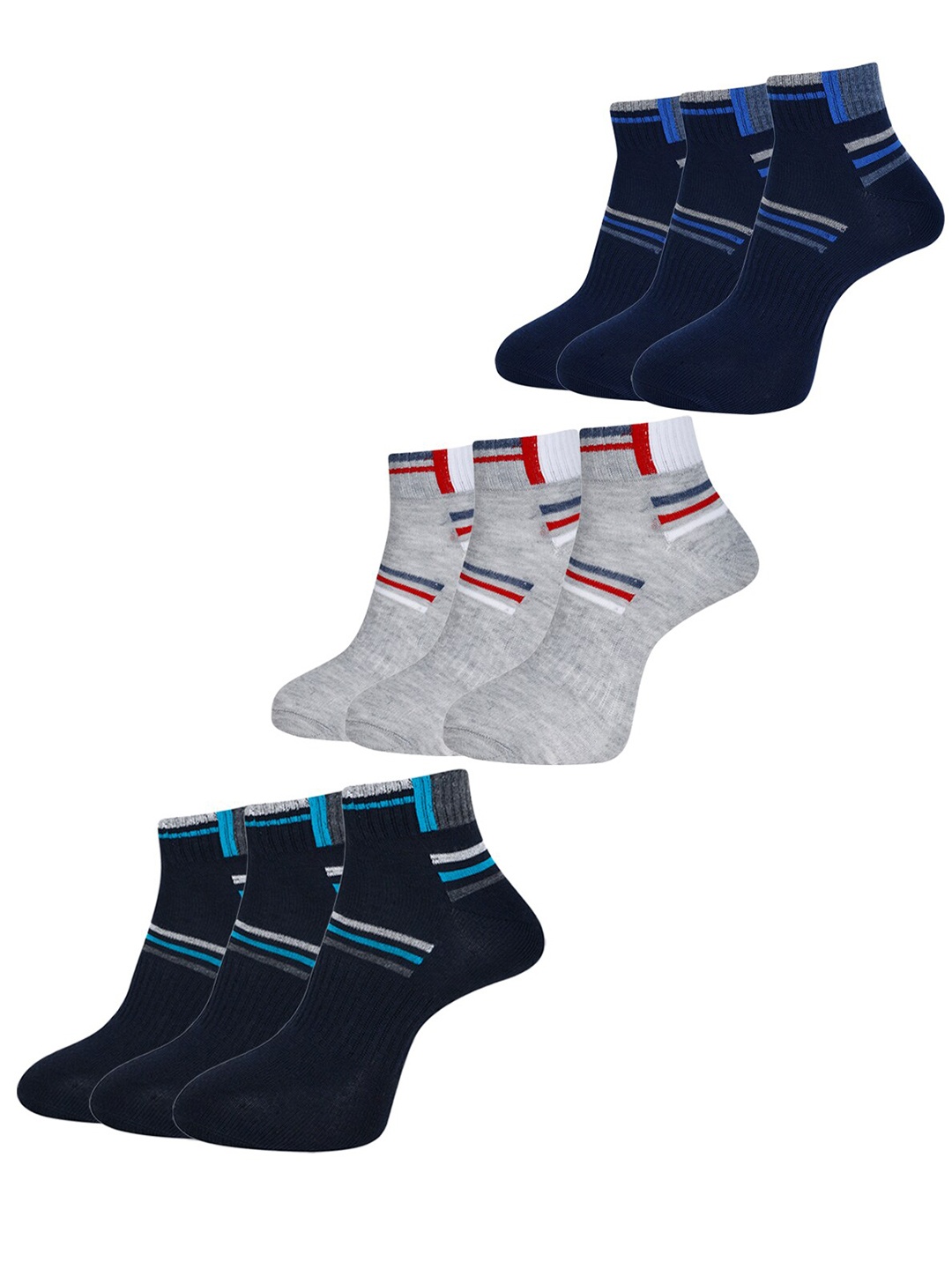 

Dollar Socks Men Pack Of 3 Patterned Ankle Length Socks, Grey