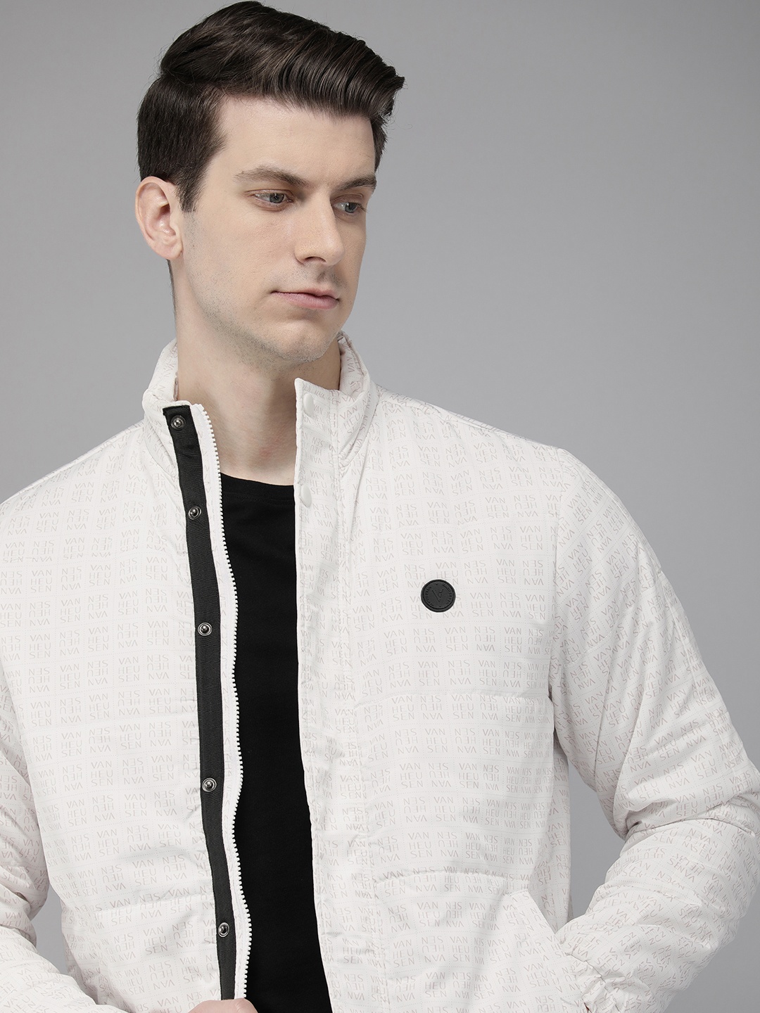

Van Heusen Brand Logo Printed Lightweight Rapid-Dry Padded Jacket, White