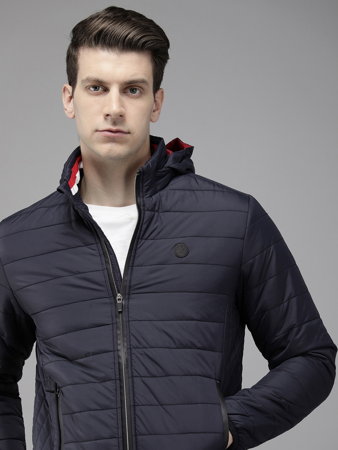 

Van Heusen Solid Lightweight Rapid-Dry Padded Jacket, Navy blue