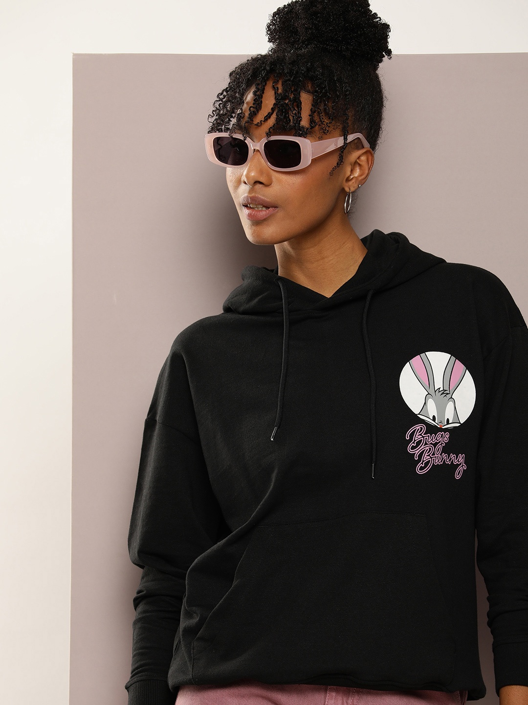 

Kook N Keech Women Graphic Printed Hooded Sweatshirt, Black
