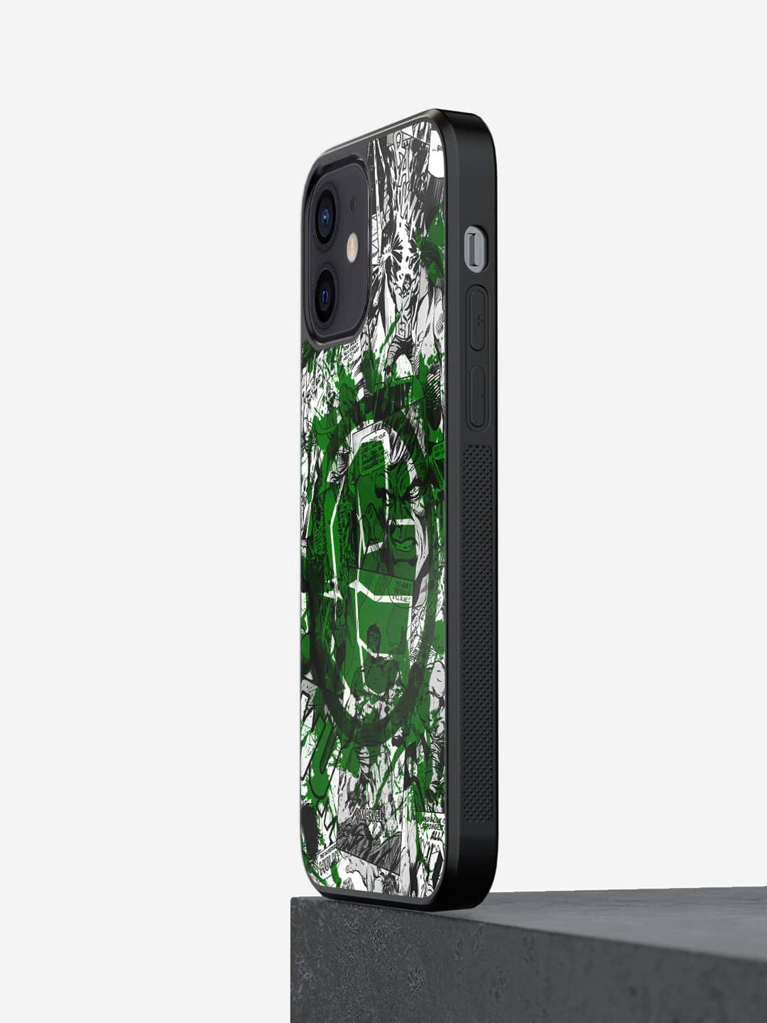 

macmerise Splash Out Hulk Fist Printed iPhone 12 Phone Bumper Case, Black