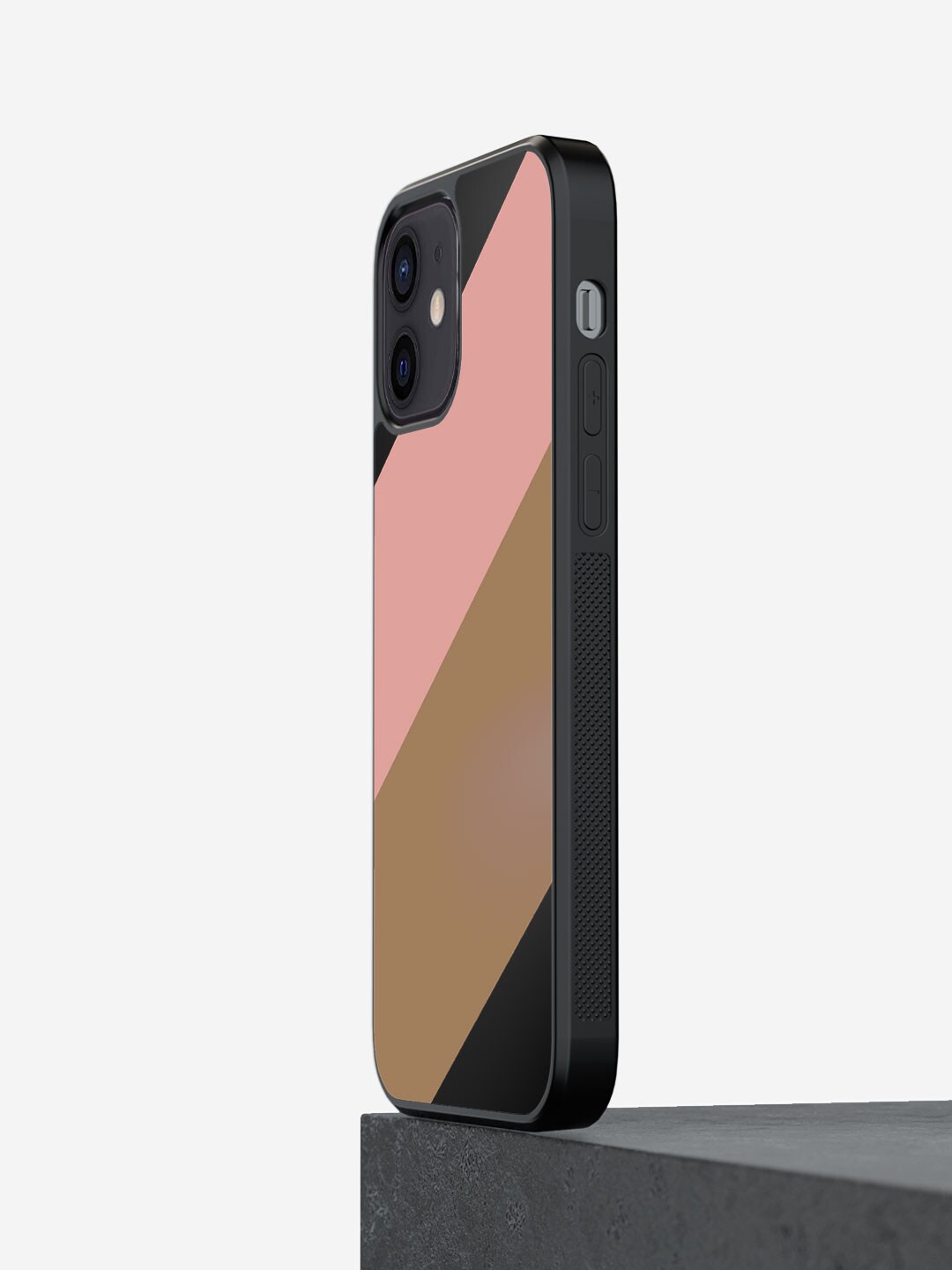 

macmerise Unisex Slanted Printed iPhone 12 Phone Bumper Case Cover, Black