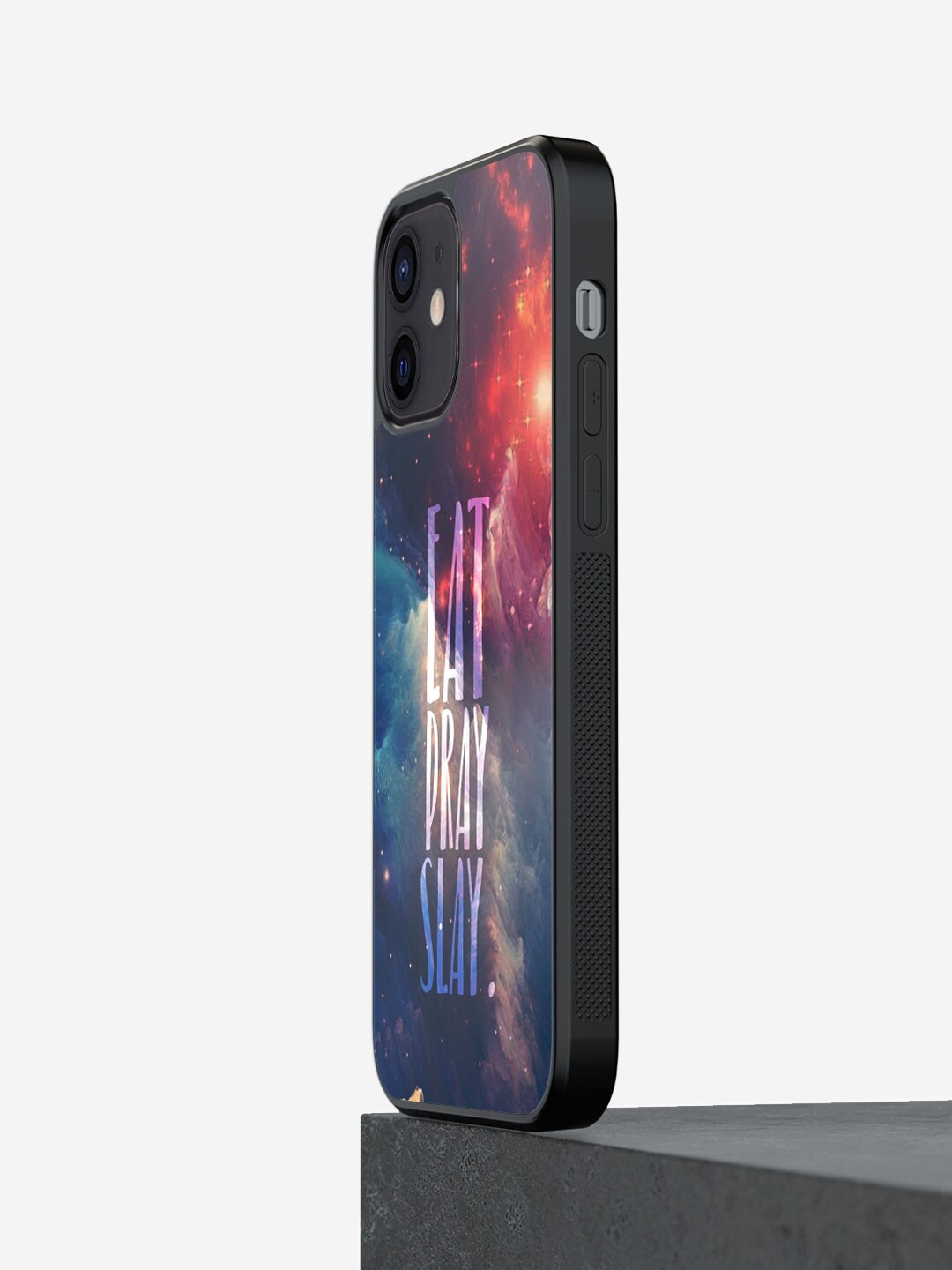 

macmerise Eat Pray Slay Printed iPhone 12 Mini Phone Bumper Case Cover, Blue