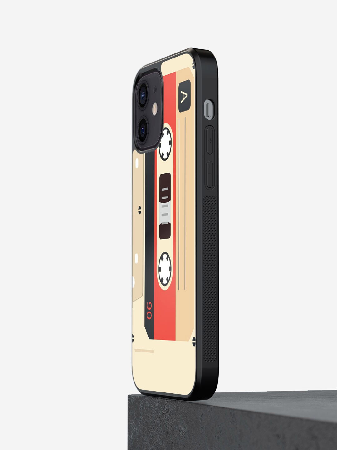 

macmerise Cassette Printed iPhone 12 Mini Phone Bumper Case, Beige