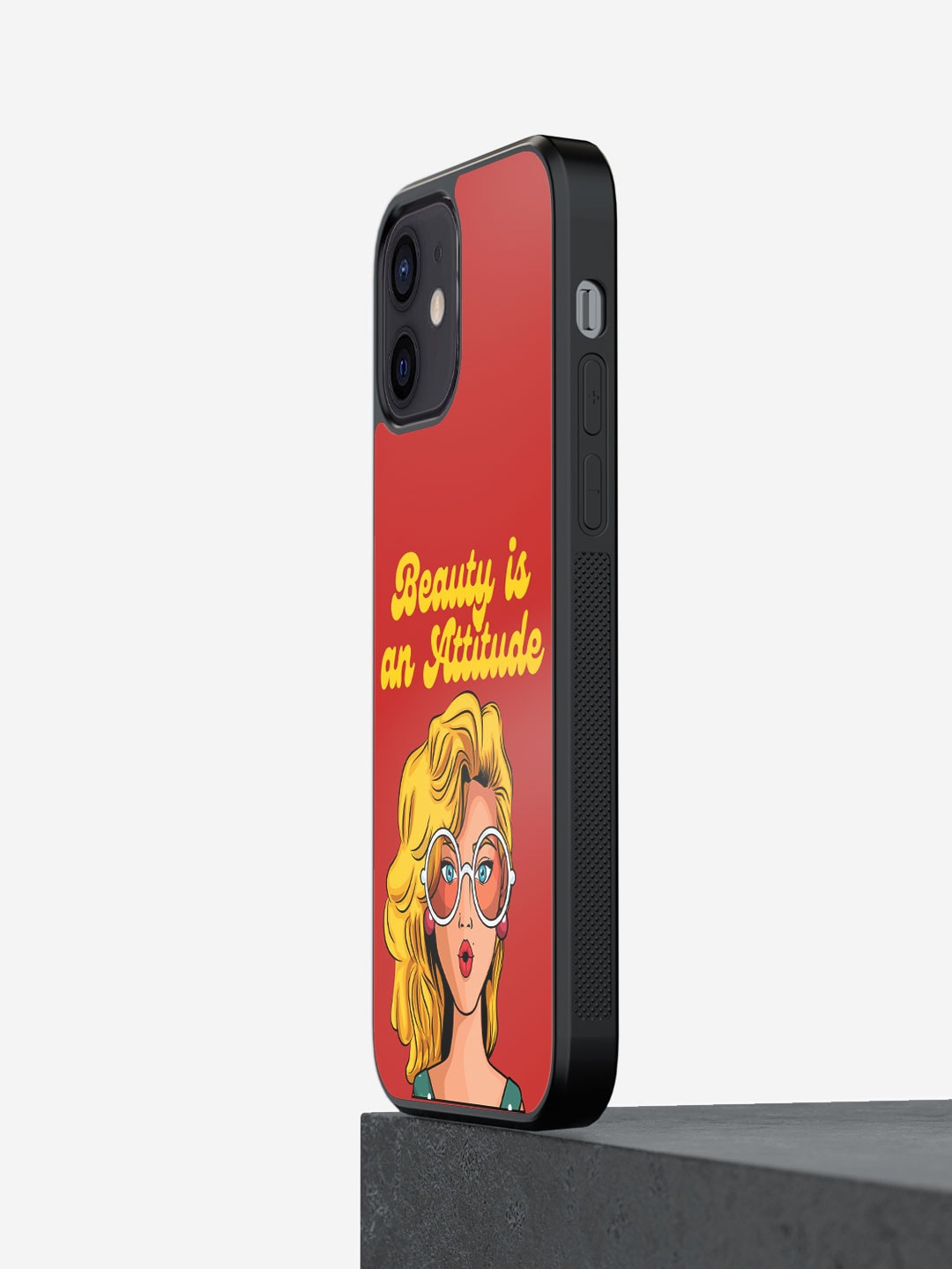 

macmerise Beauty Is An Attitude Printed iPhone 12 Mini Phone Bumper Case Cover, Red