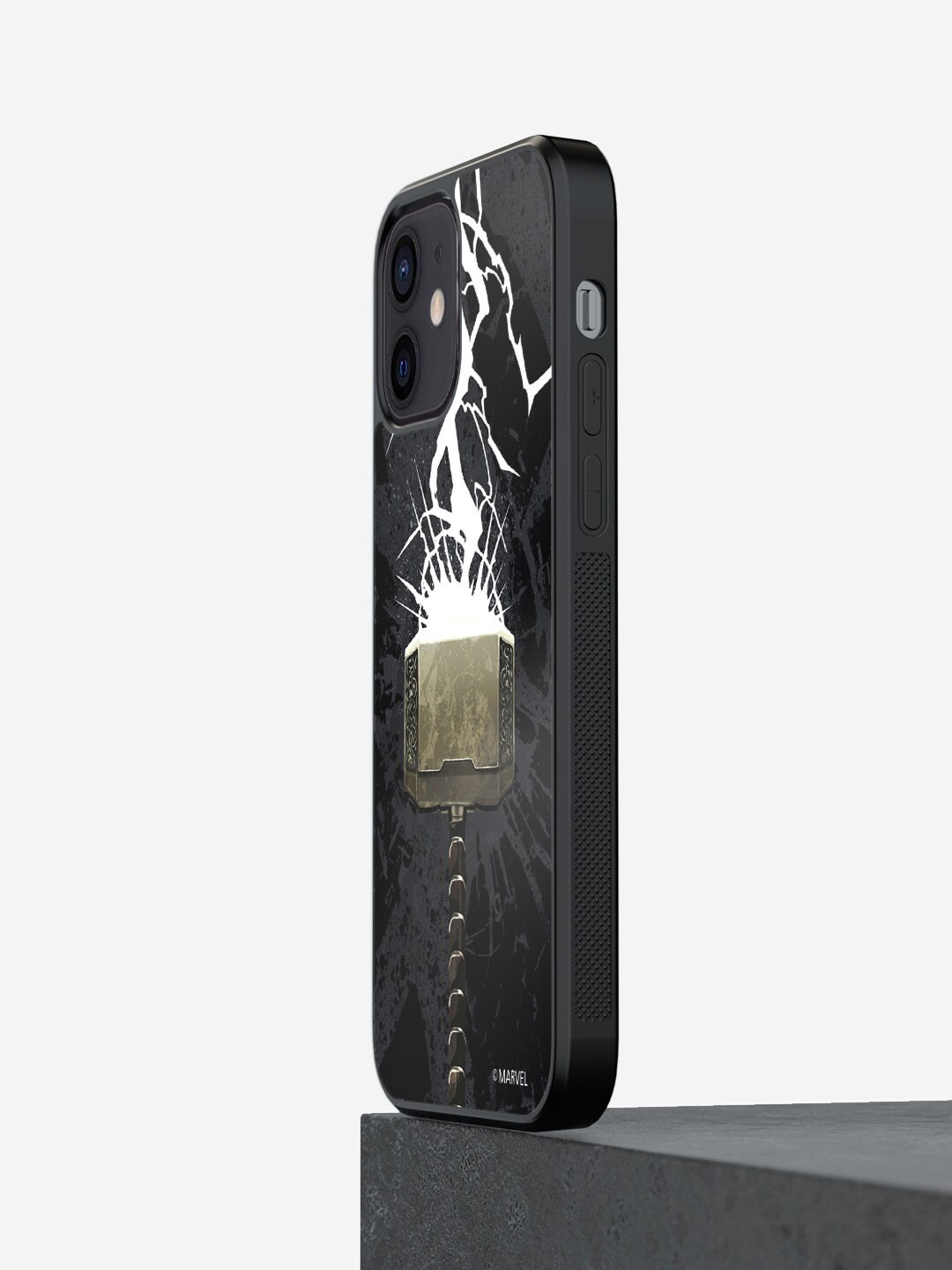 

macmerise The Thunderous Hammer Printed iPhone 12 Phone Bumper Case Cover, Black