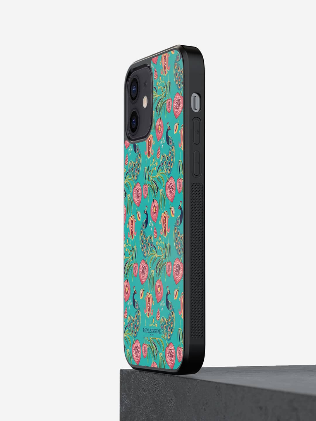 

macmerise Payal Singhal Anaar & Mor Printed iPhone 12 Phone Bumper Case Cover, Green