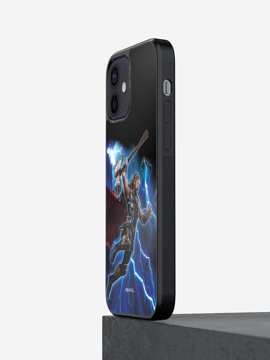 macmerise Worthy Thor Attack Printed iPhone 12 Phone Bumper Case Cover, Black