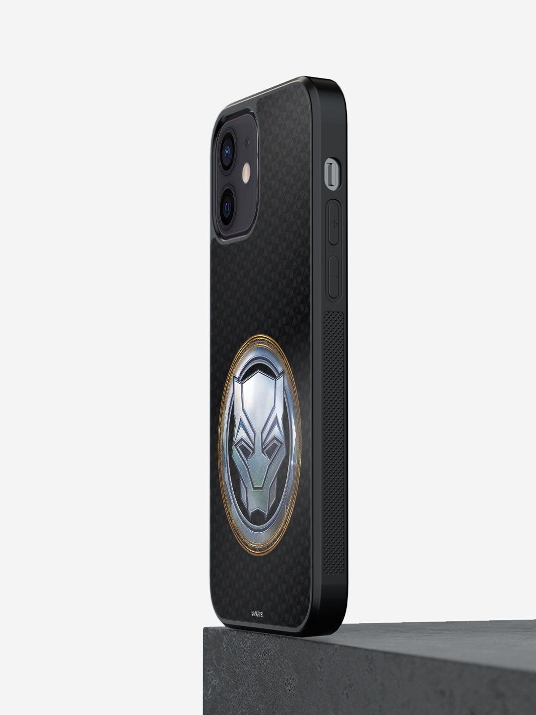 

macmerise Wakanda Forever Vibranium Gold Printed iPhone 12 Bumper Case Cover, Black