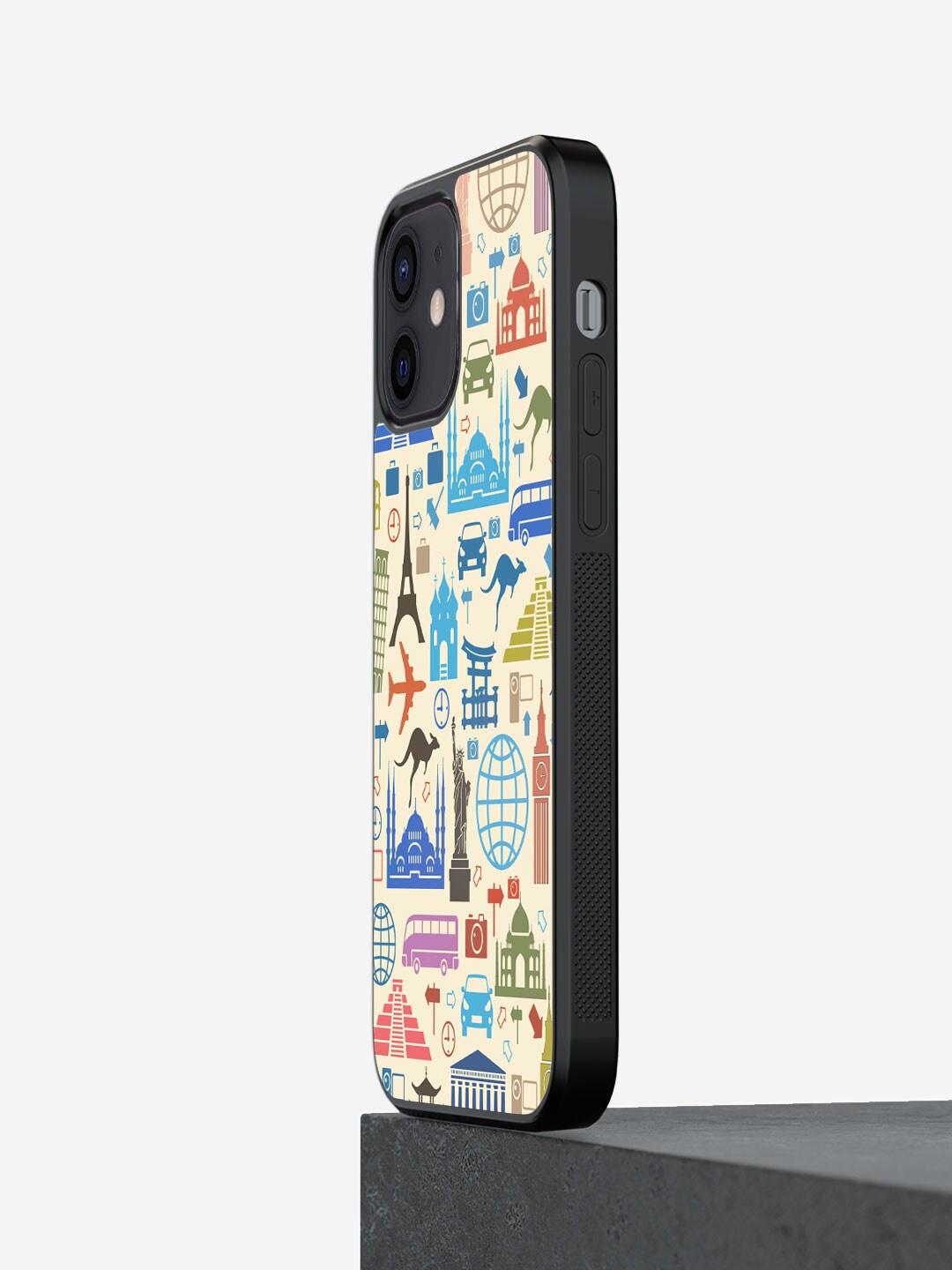 

macmerise Travel Lover iPhone 12 Bumper Case, Beige