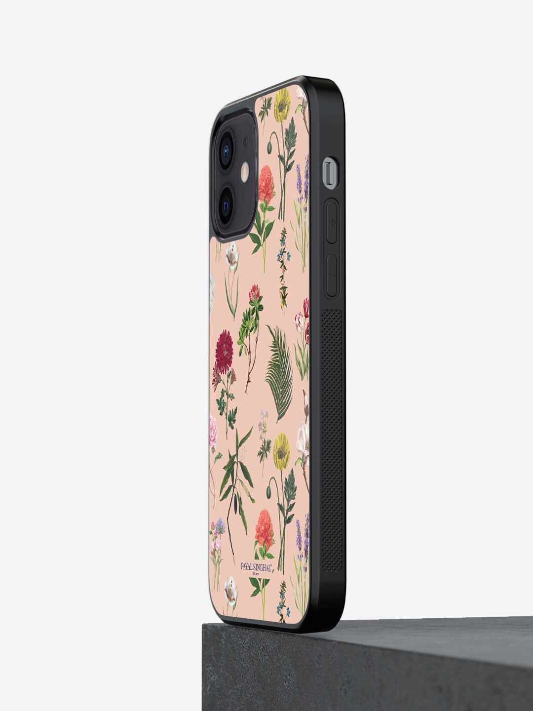 

macmerise Floral Printed iPhone 12 Bumper Case Cover, Pink