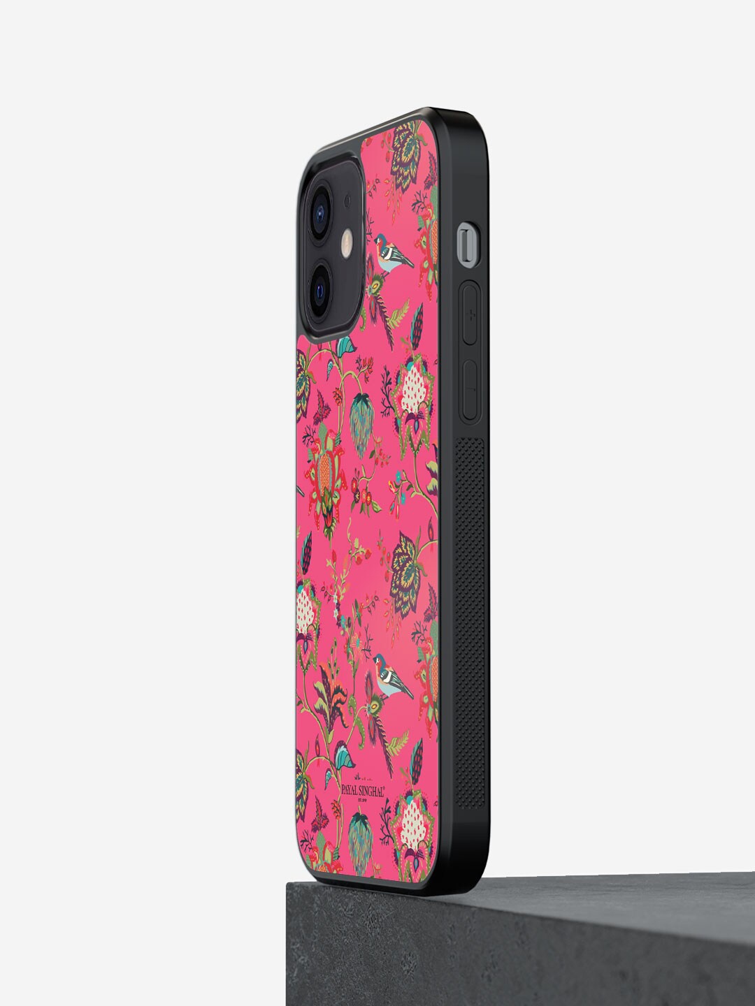 

macmerise Floral Printed iPhone 12 Bumper Case Cover, Pink