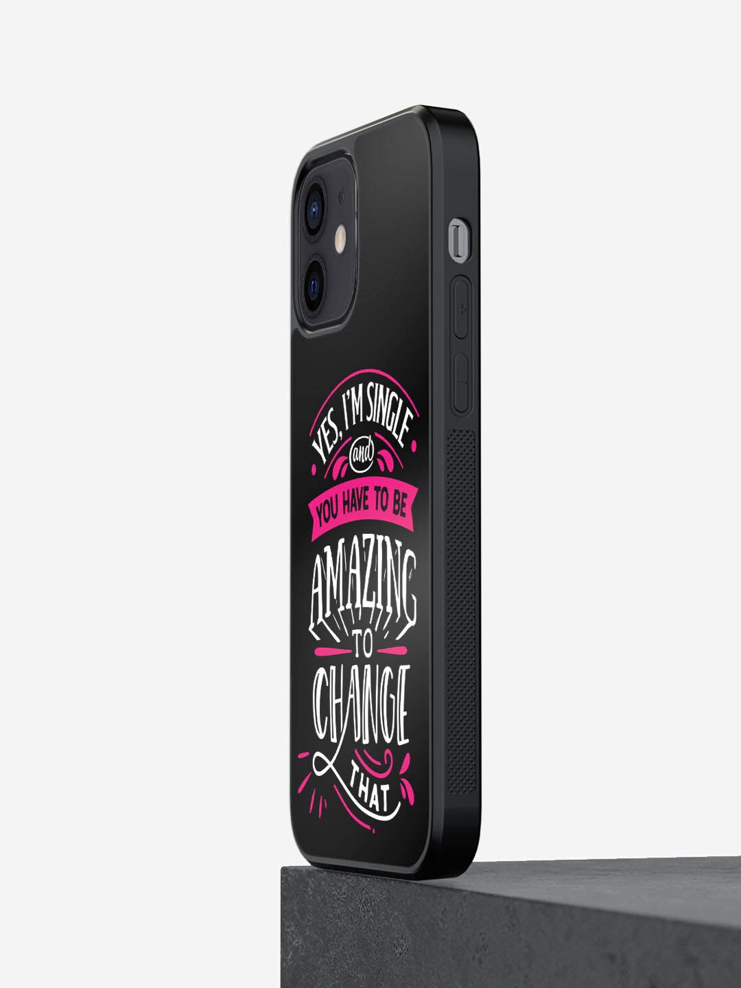 

macmerise Amazingly Single iPhone 12 Mini Bumper Case Cover, Black
