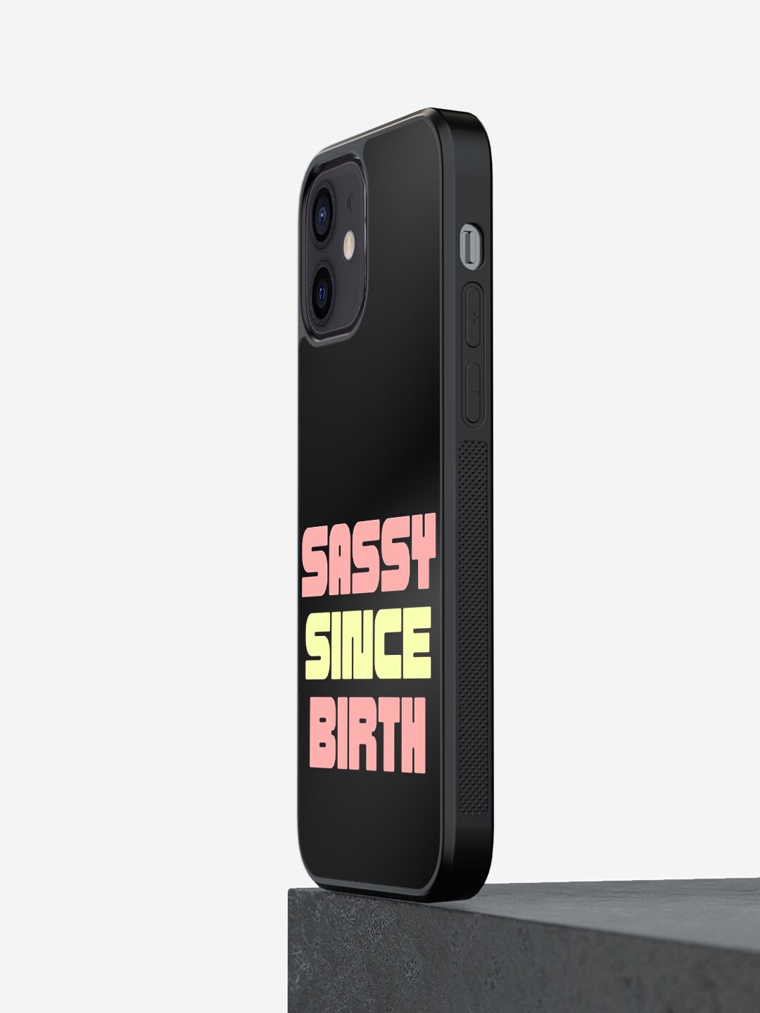 

macmerise Sassy Since Birth iPhone 12 Bumper Case Cover, Black