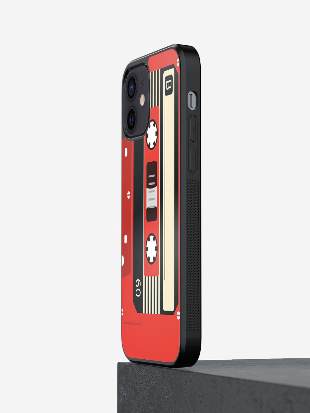 

macmerise Cassette Printed iPhone 12 Mini Phone Bumper Case, Red