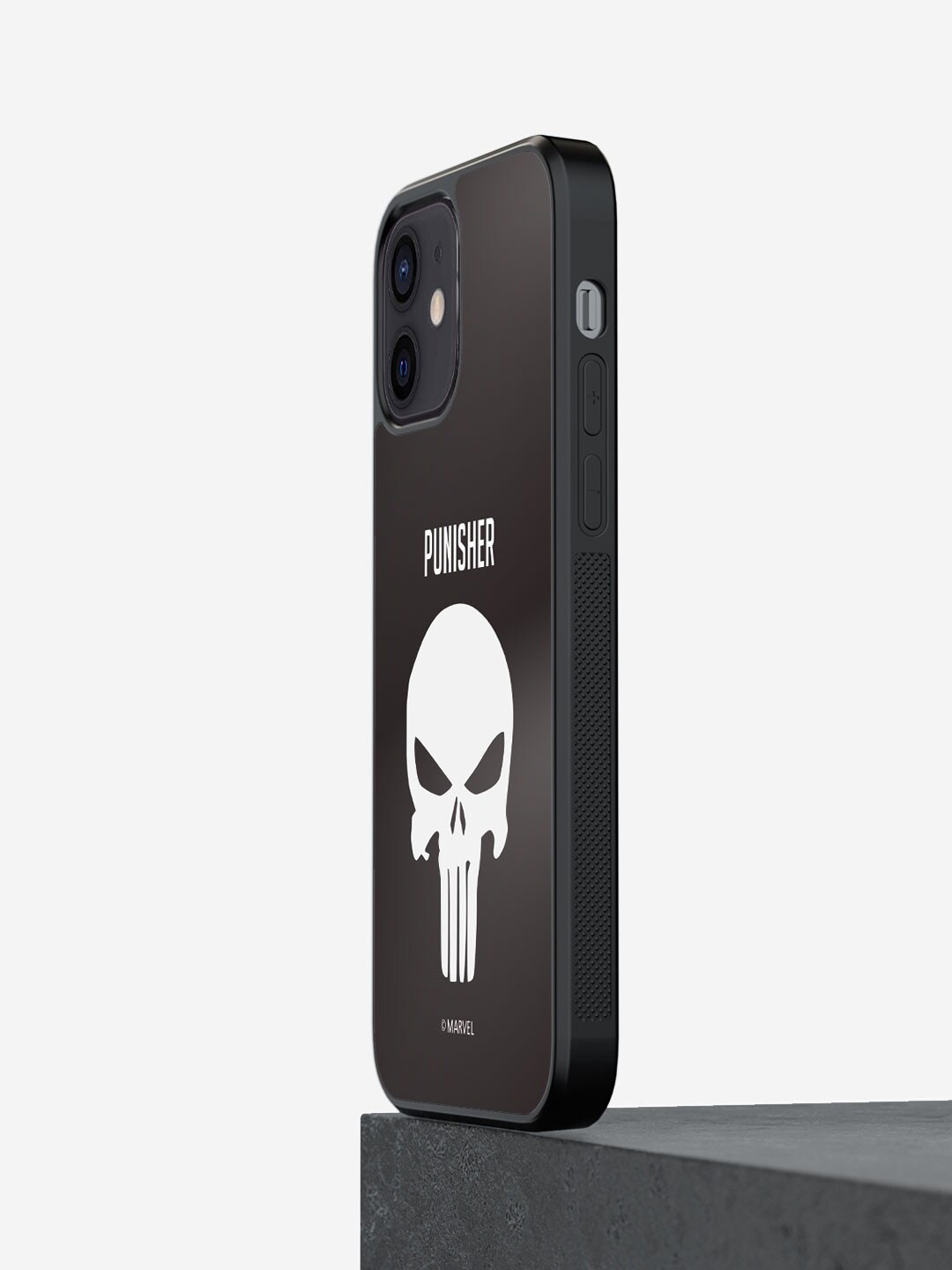 

macmerise Punisher Symbol Printed iPhone 12 Phone Bumper Case Cover, Black