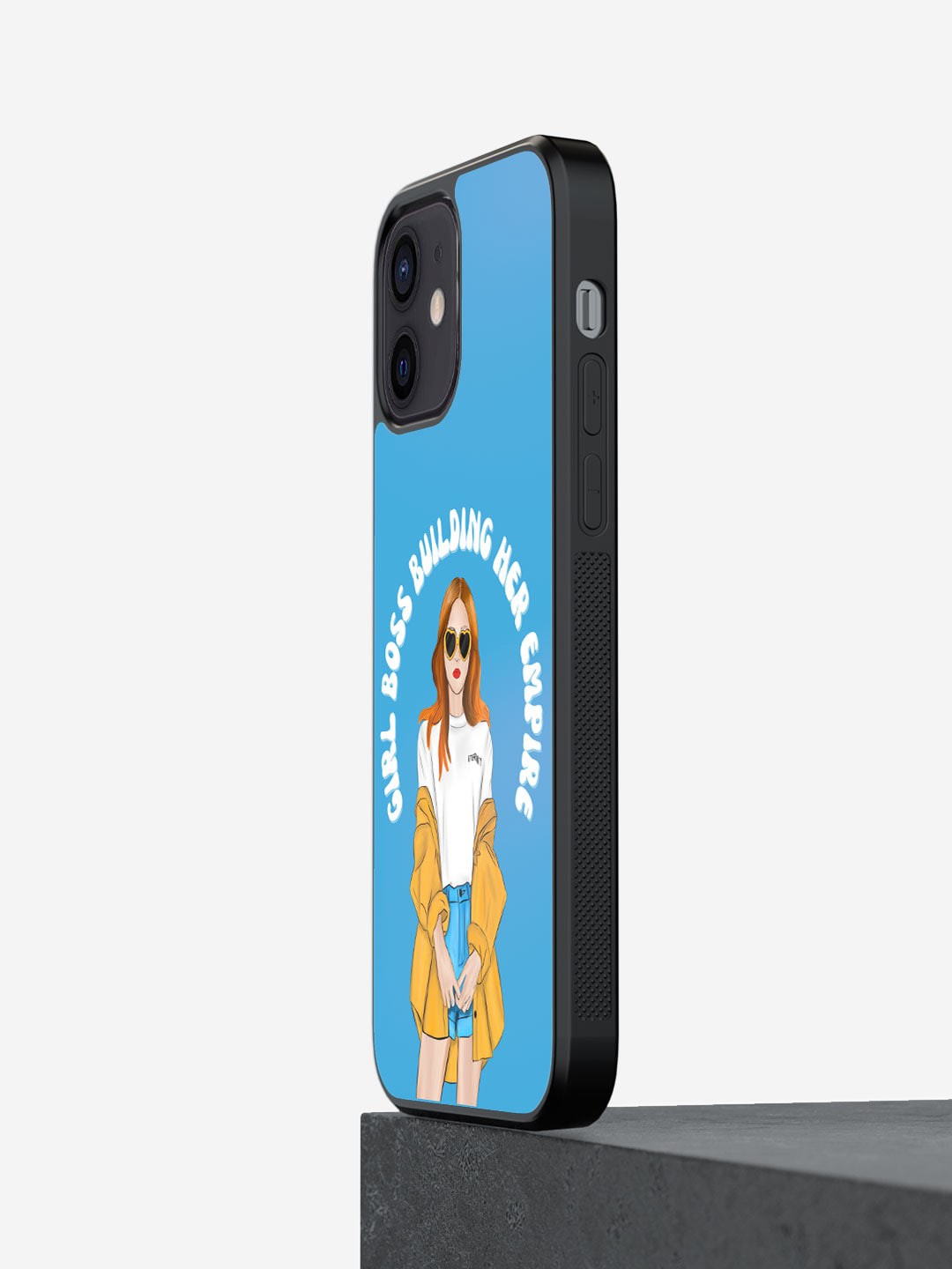 

macmerise Girl Boss Building Empire Printed iPhone 12 Mini Phone Bumper Case Cover, Blue