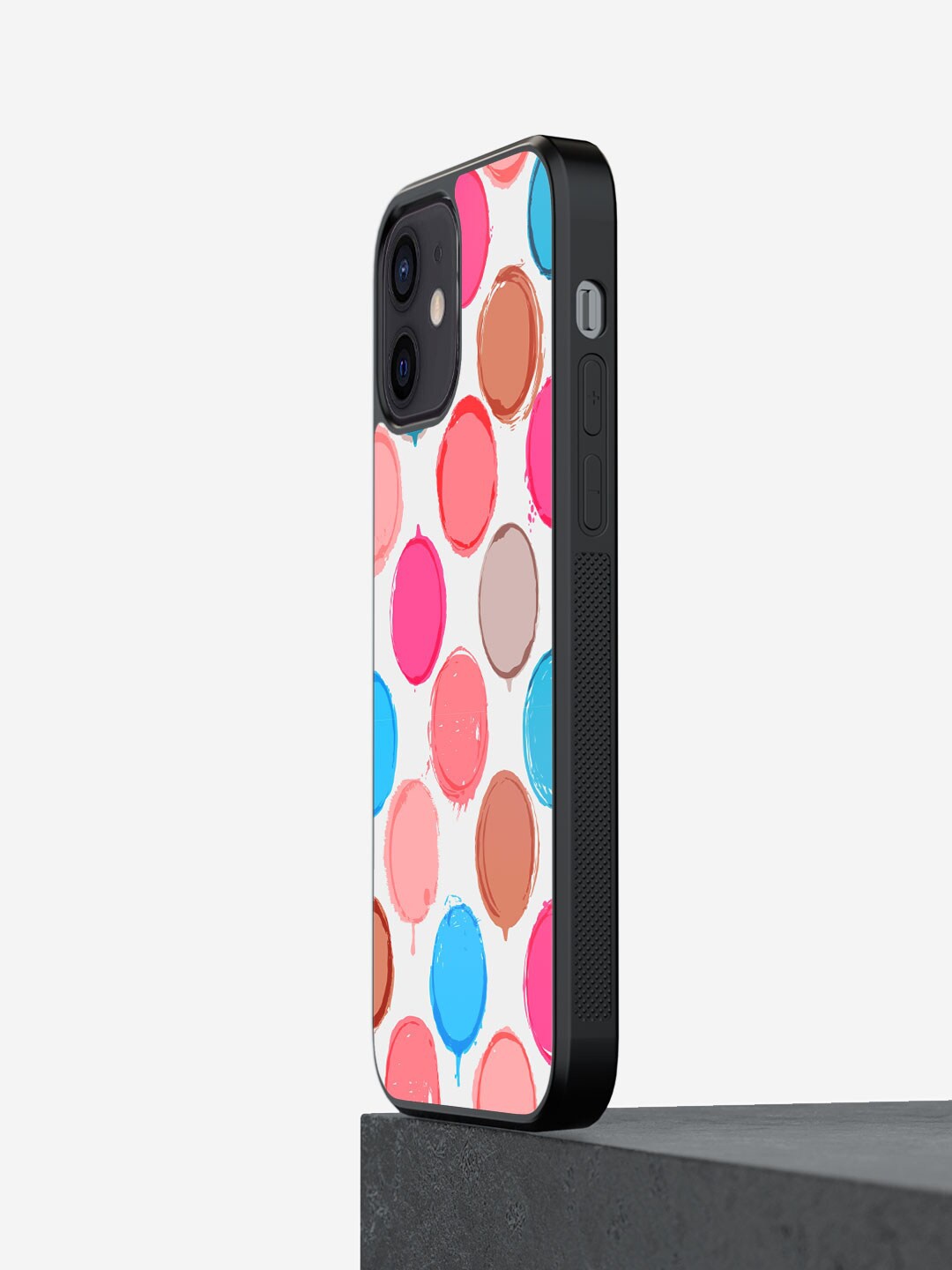 

macmerise Polka Dot Canvas iPhone 12 Bumper Case Cover, White