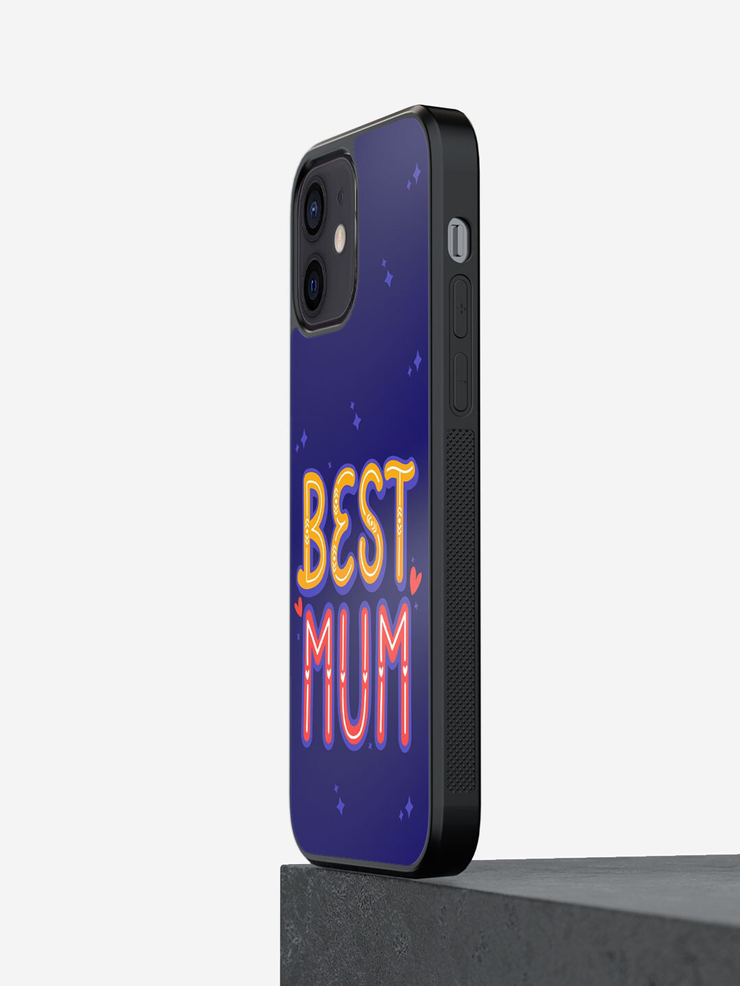 

macmerise Best Mum Printed iPhone 12 Mini Bumper Case Cover, Navy blue