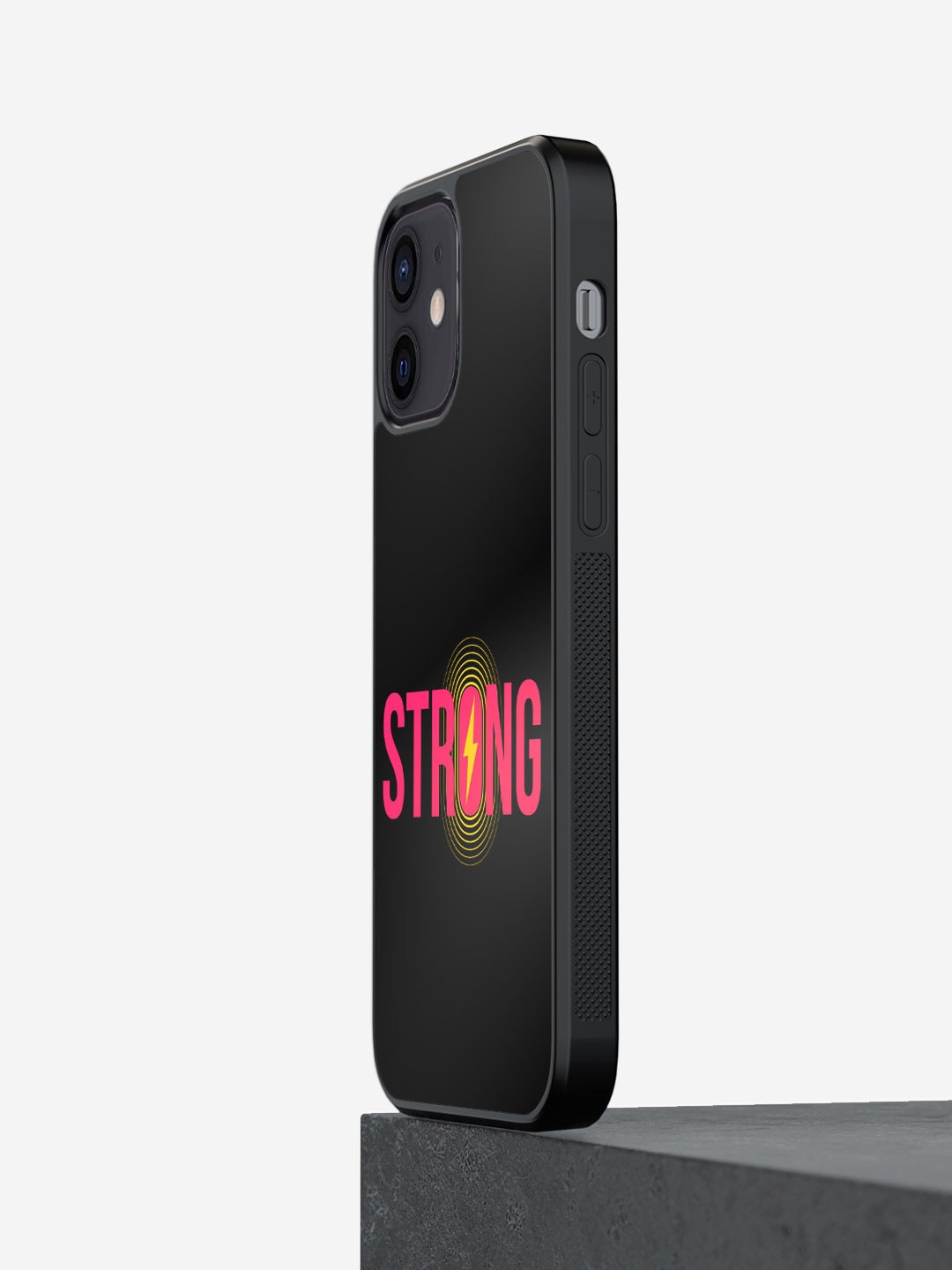

macmerise Typography Printed iPhone 12 Phone Bumper Case Cover, Black
