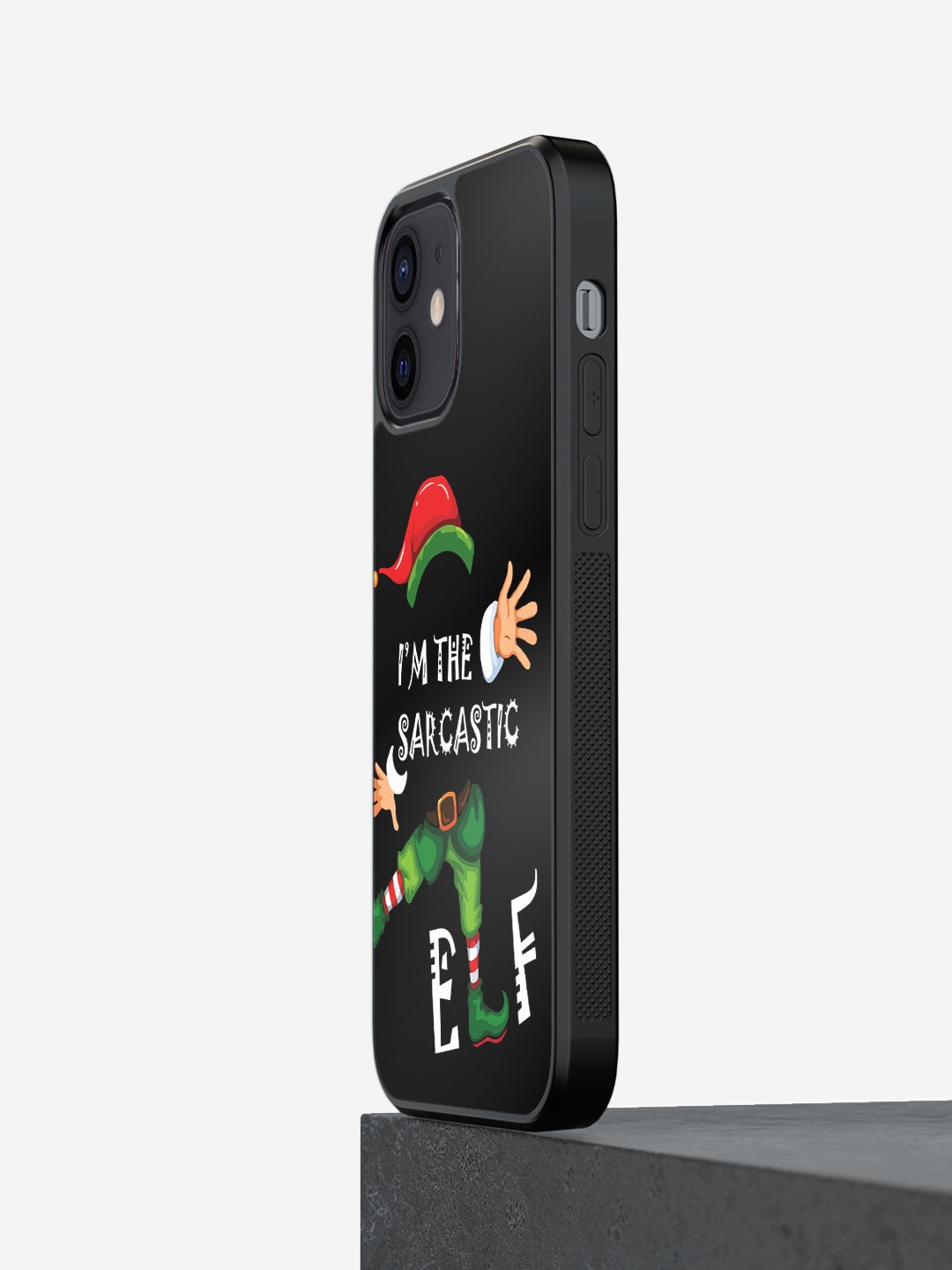 

macmerise Sarcastic Elf iPhone 12 Bumper Case Cover, Black