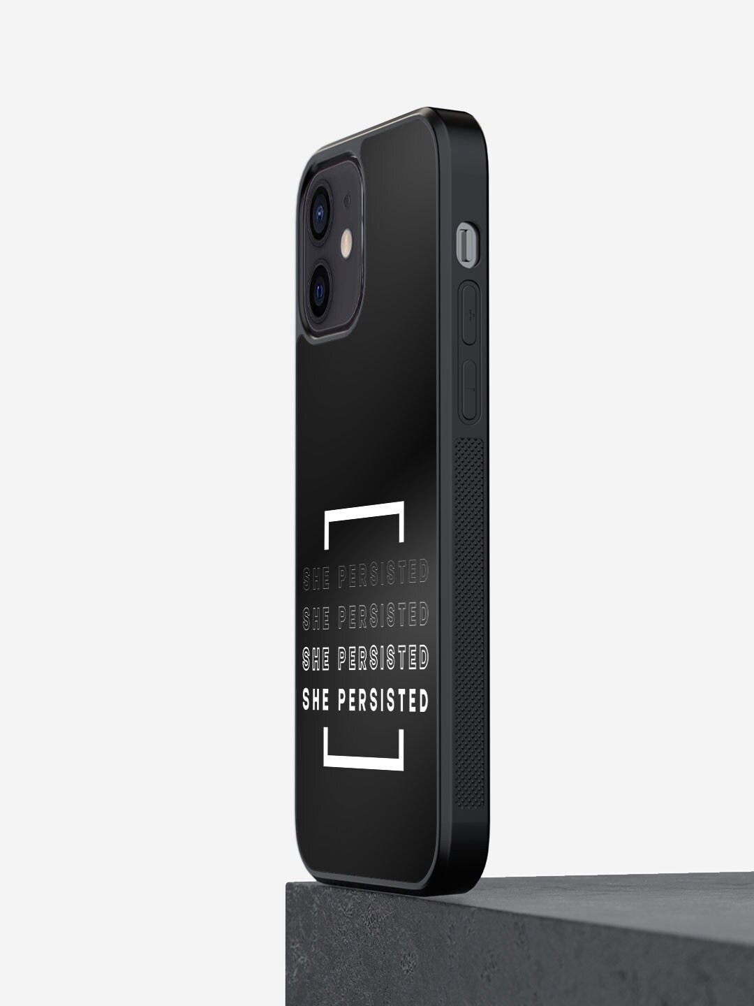 

macmerise Unisex Typography Printed iPhone 12 Bumper Case Cover, Black