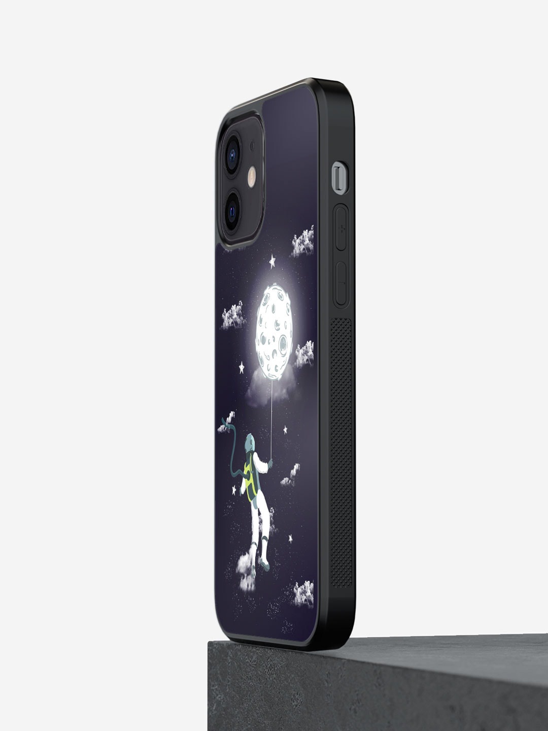 

macmerise Spaceman iPhone 12 Bumper Case Cover, Black