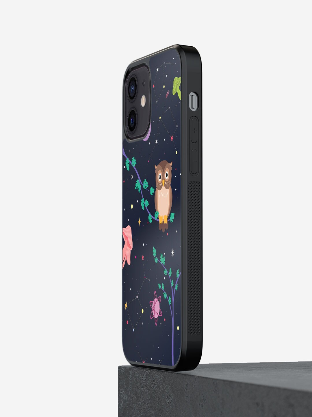 

macmerise Unisex Space Owl Printed iPhone 12 Bumper Case Cover, Blue