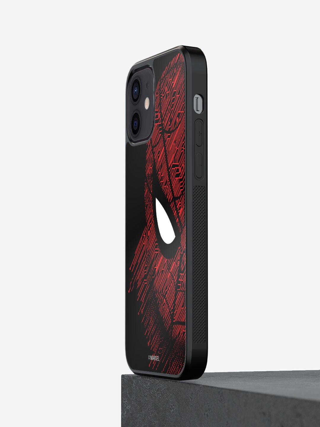 

macmerise Unisex Sketch Out Spider Man Printed iPhone 12 Phone Bumper Case Cover, Black