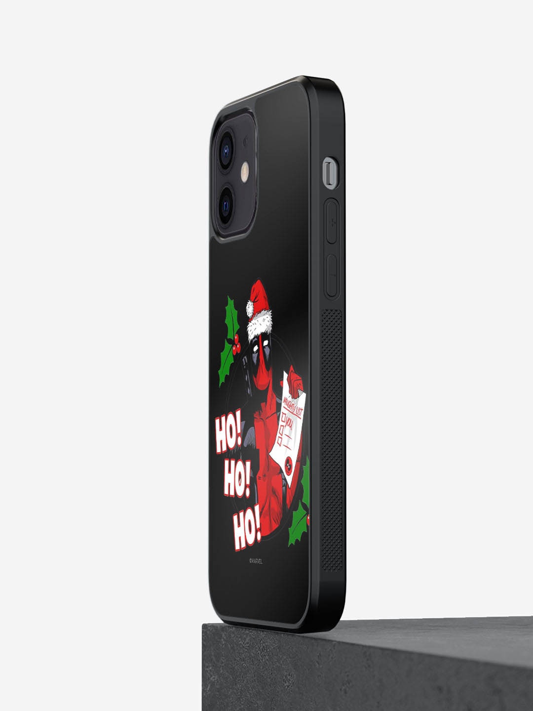 

macmerise Deadpool Santa Printed iPhone 12 Mini Phone Bumper Case, Black