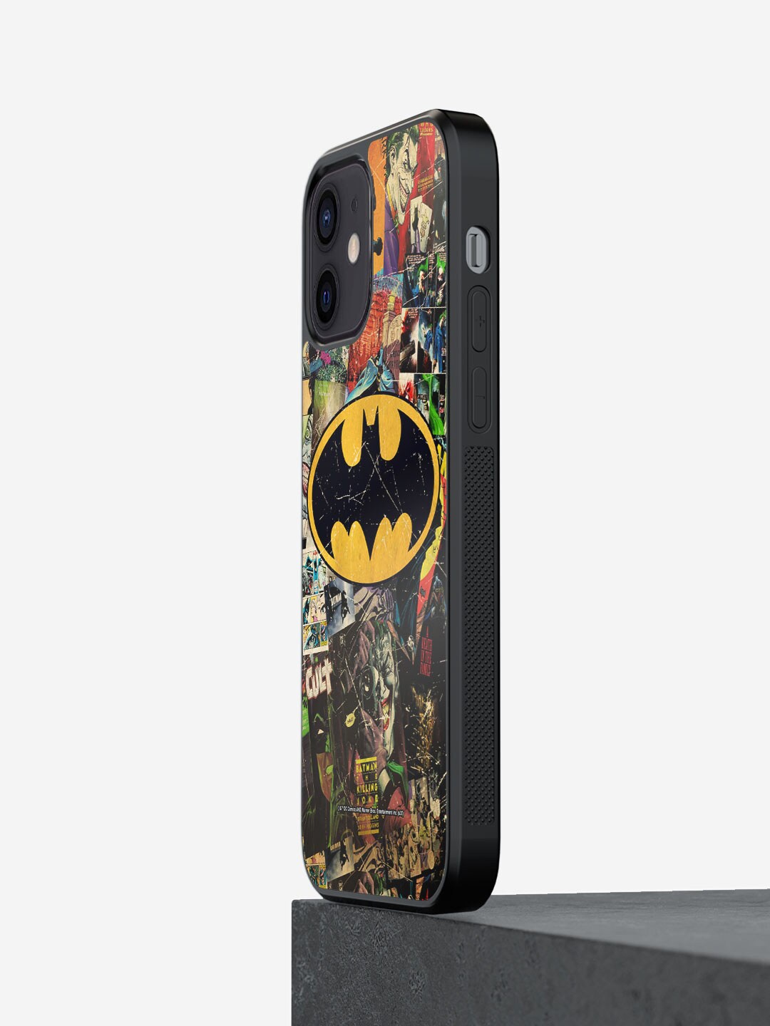 

macmerise Comic Bat Printed iPhone 12 Mini Phone Bumper Case Cover, Black
