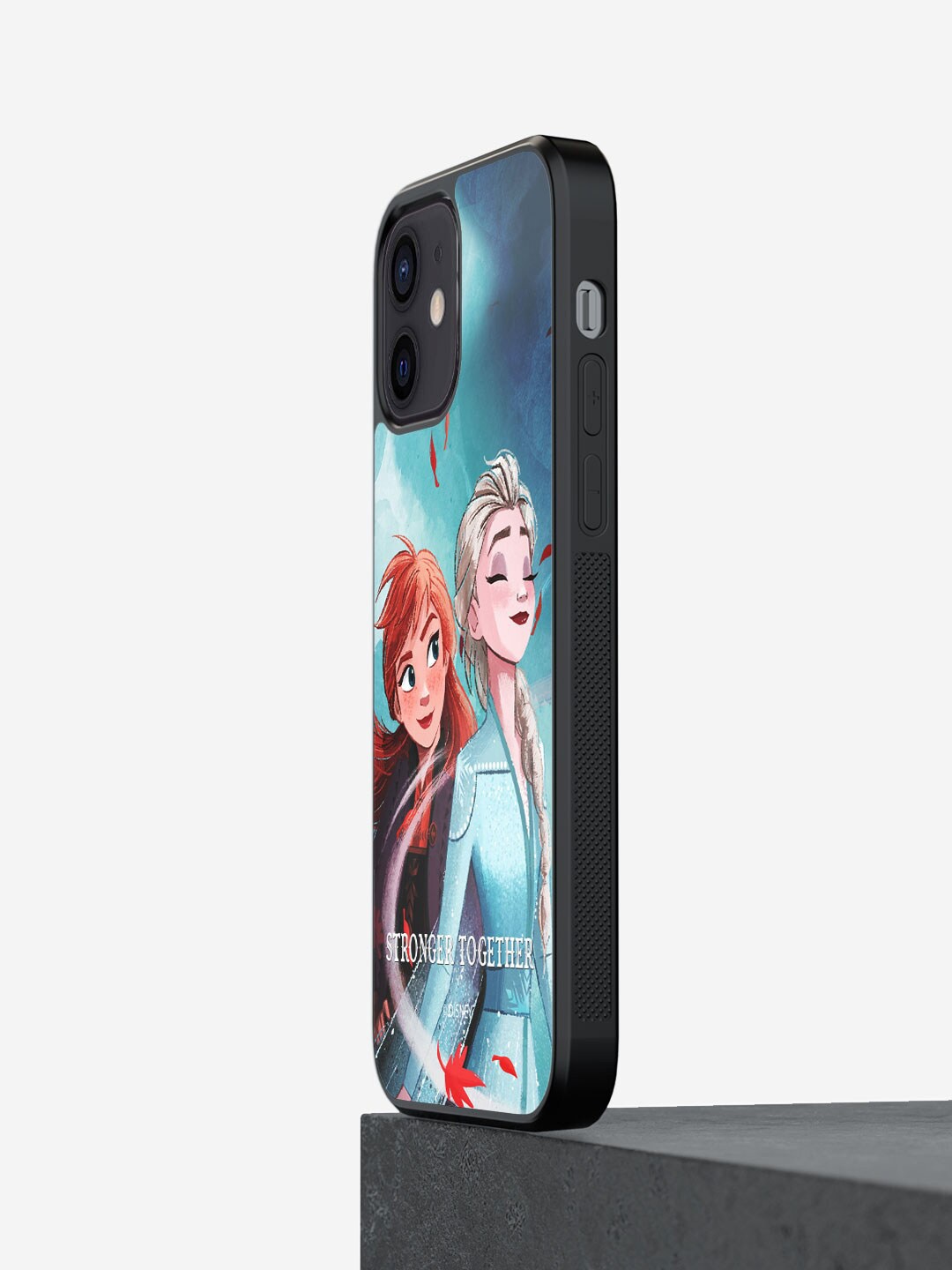 

macmerise Elsa and Anna Printed iPhone 12 Bumper Case Cover, Blue