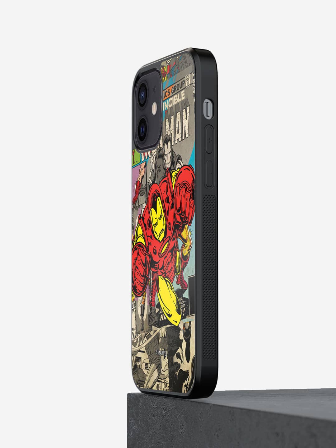 

macmerise Comic Iron Man Printed iPhone 12 Mini Bumper Case Cover, Red