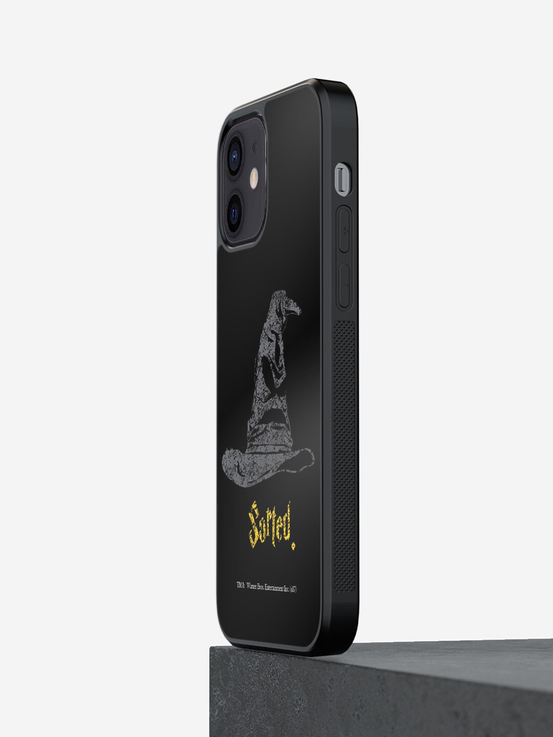 

macmerise Sorting Hat Printed iPhone 12 Phone Bumper Case Cover, Black