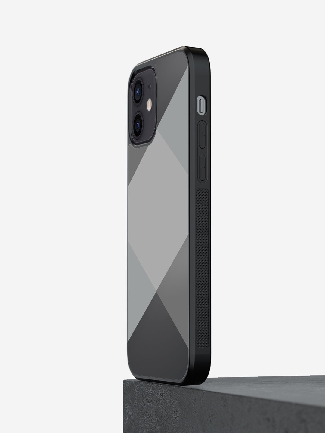 

macmerise Criss Cross Printed iPhone 12 Mini Phone Bumper Case Cover, Grey
