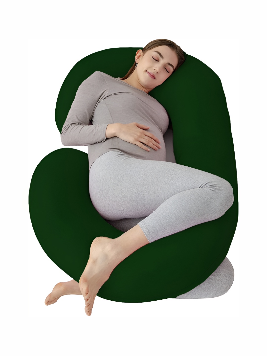 

DADDY COOL Green Cotton Breathable C Shaped Maternity Pillow