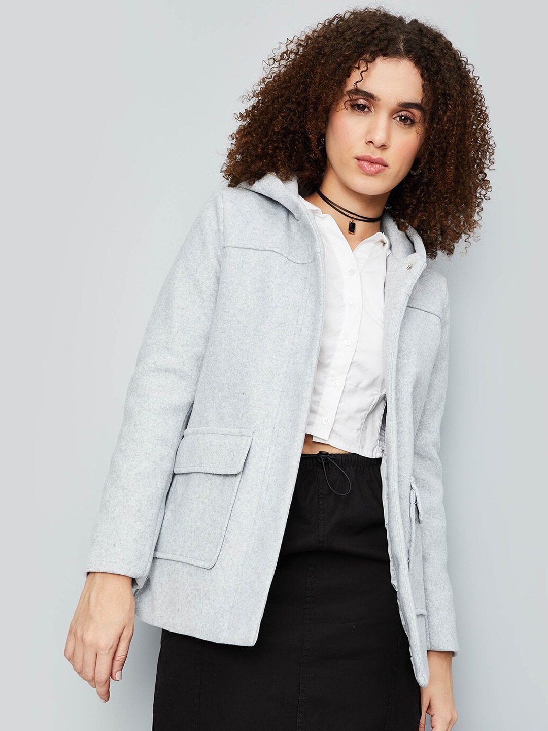 

max Hooded Bomber Jacket, Grey
