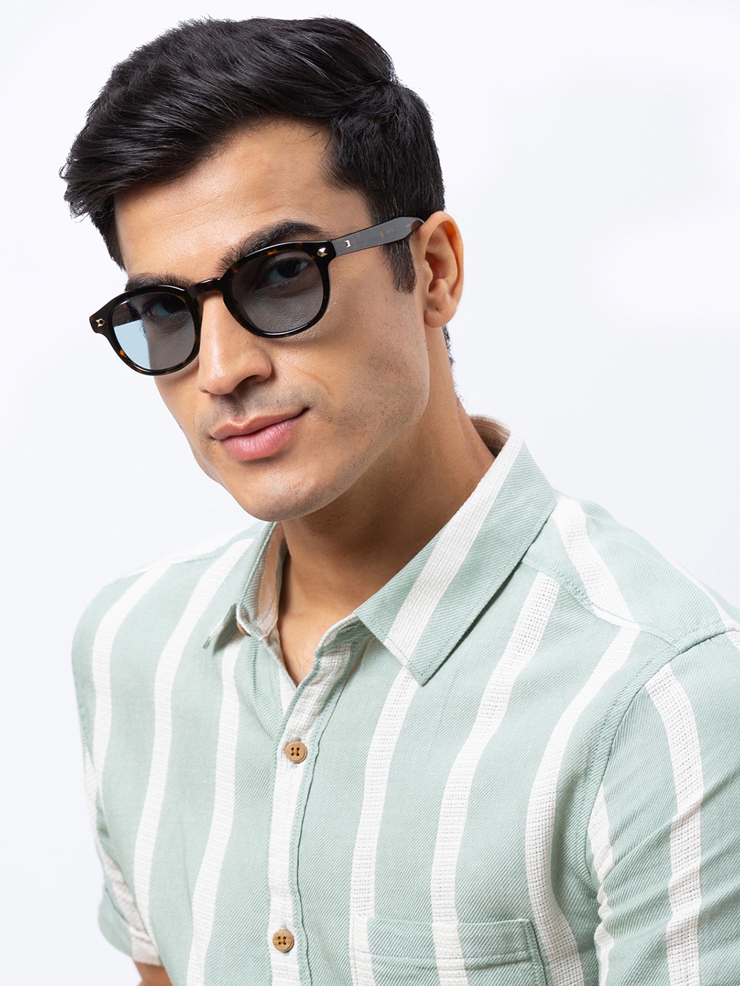 

Shisen Fox KITSUNE DARK HAVANA Unisex Sunglass 49, Blue